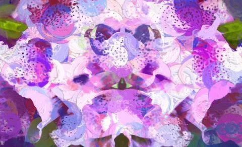 Digital Rendering Purpurea Flower Abstract Background Stock Illustration