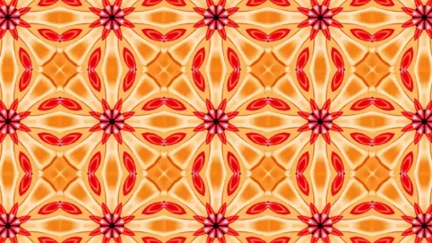 Digital Rendering Red Kaleidoscope Creative Pattern Stock Footage 147215252