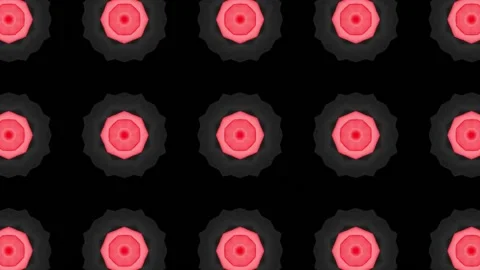 Digital Rendering Red Kaleidoscope Creative Pattern Stock Footage 147215516
