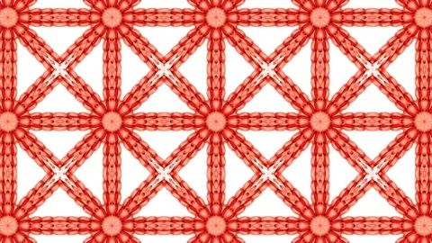 Digital Rendering Red Kaleidoscope Creative Pattern Stock Footage 147215655