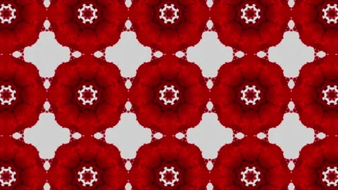 Digital Rendering Red Kaleidoscope Creative Pattern Stock Footage 147216004