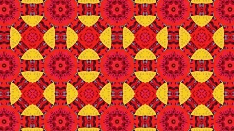 Digital Rendering Red Kaleidoscope Creative Pattern Stock Footage 147216191