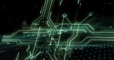 A digital representation of a circuit board, with copy space Stock Footage 310978724