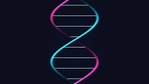 Digital representation of DNA structure with neon colors Stock Footage 338187253