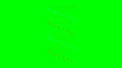 A digital representation of a double helix dna strand on a green background Stock Footage 340268221