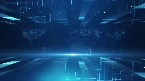 A digital representation of the futuristic communications grid of the Earth Vidéo 138549184