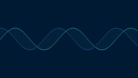 A digital representation of a glowing blue dna strand on dark background 库存影片 336263215