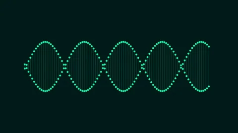 Digital representation of a glowing cyan double helix dna strand on black Stock Footage 335145929