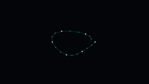 A digital representation of an irregular closed loop shape with nodes Stock Footage 338311986