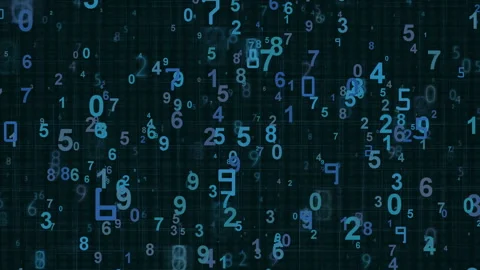 Digital Representation of Numbers on a Futuristic Grid Background Vidéo 309524246