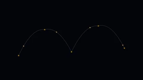 A digital representation of a two-cycle parabolic wave pattern on black Stock Footage 339618483