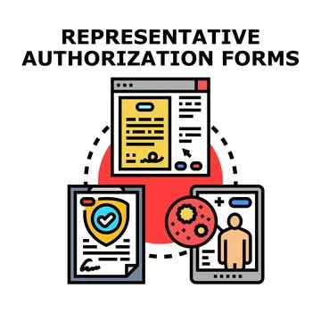 Digital representative authorization forms management concept Stock Illustration
