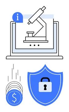 Digital Research and Data Protection with Monetary Transactions and Secure .. Illustrazione stock