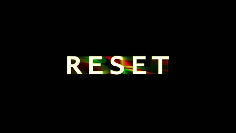 Digital Reset Text Glitch Effect With Cinematic Motion and Subtle Lighting .. Stock Footage 344037058