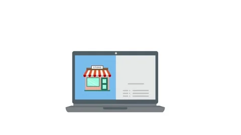 Digital retail store on laptop screen Stock Footage 257280053