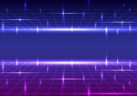 Digital retro background. Sci-Fi cyberpunk futuristic concept. Design for w.. Stock Illustration