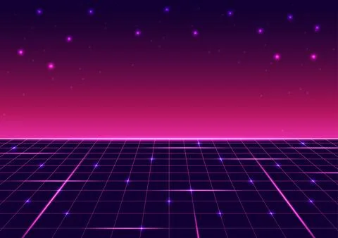 Digital retro technology background. Futuristic 80s 90s concept. Design for.. Stock Illustration