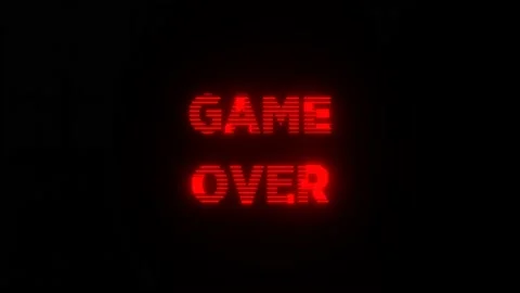 Digital Retro video game screen with glitch. Game over with noisy distortion. 4k Stock Footage 161309213