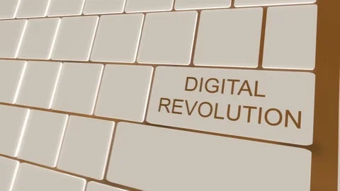 Digital revolution-Key Concept 4K 3D animation gold Stock Footage 73352032