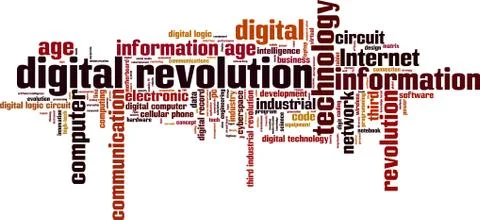 Digital revolution word cloud 스톡 일러스트