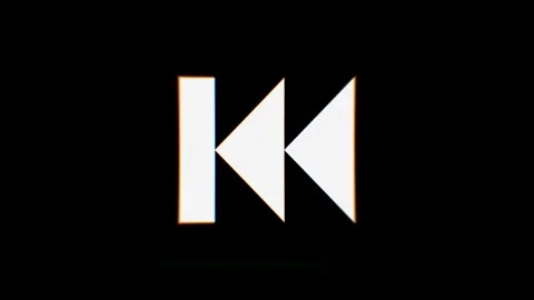 Digital rewind and fast forward icons with a dynamic glitch effect on a black 스톡 동영상 342949222