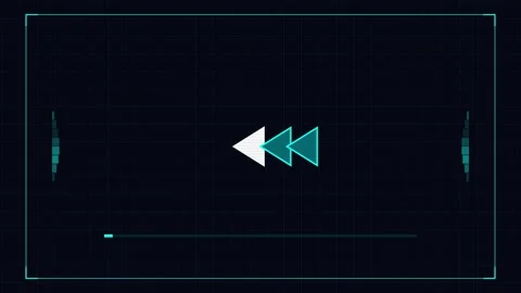 Digital rewind sign icon on black background Stock Footage 345215145