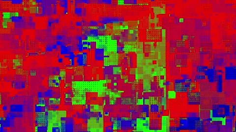 Digital RGB glitch art background, loopable vibrant pixelated error, abstract Stock Footage 331684667