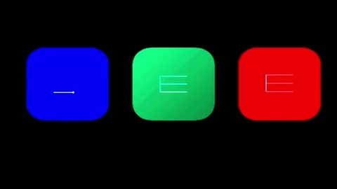 Digital RGB LED squares animating in sequence against black background for .. Stock Footage 346532566