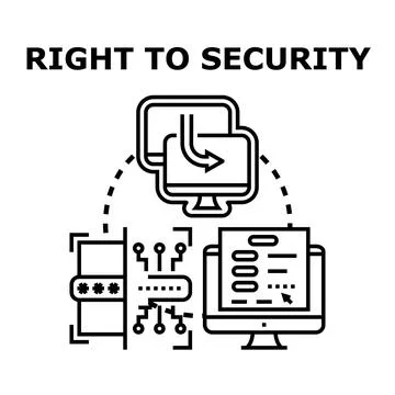 Digital right to security concept with data protection Stock Illustration