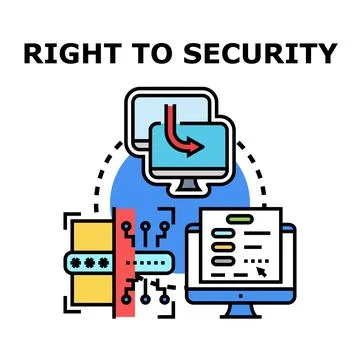 Digital right to security concept with data protection Stock Illustration