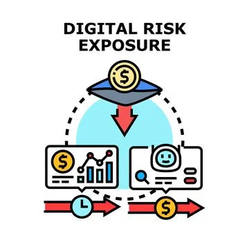 Digital risk exposure affecting data and financial security Stock Illustration