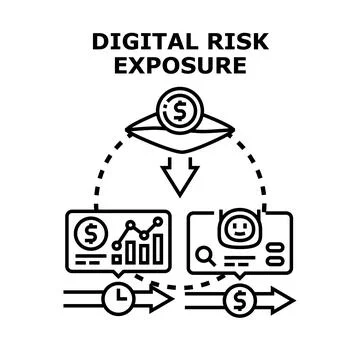Digital risk exposure affecting data and financial security Stock Illustration
