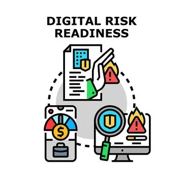 Digital risk readiness and preventing cyber threats 库存插图
