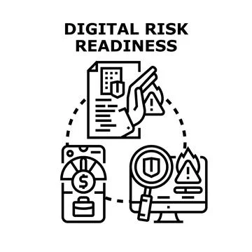 Digital risk readiness and preventing cyber threats Stock Illustration