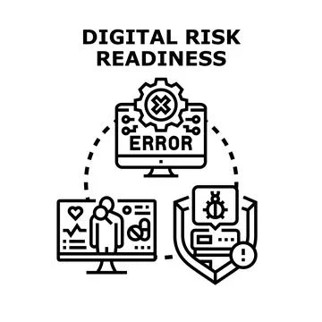 Digital risk readiness concept protecting data and systems Stockillustratie