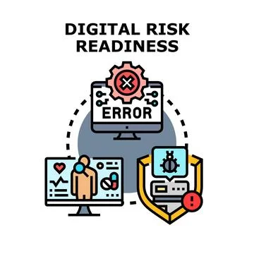 Digital risk readiness concept protecting data and systems Stock Illustration