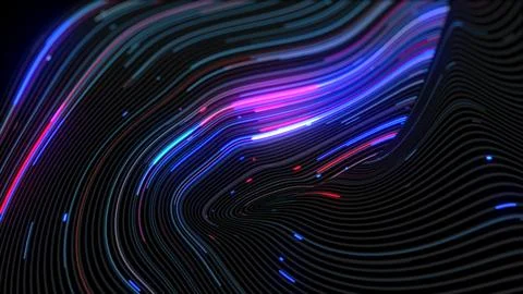 Digital River: Data Flowing Through Fiber Optics. Stock Photos