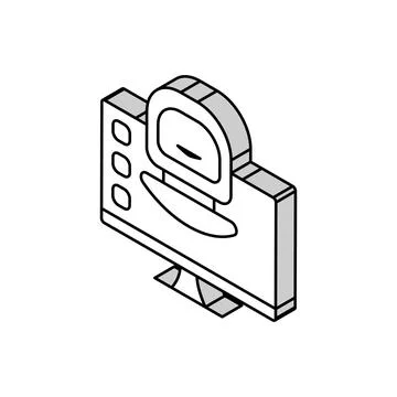 Digital robot isometric icon vector illustration Illustrazione stock