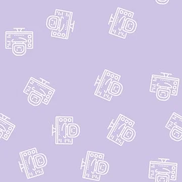 Digital robot line seamless pattern Illustrazione stock