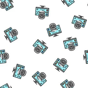 Digital robot vector seamless pattern Illustrazione stock