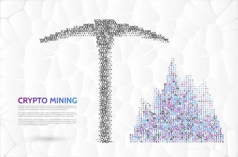 Digital rock mining background illustration Stock Illustration