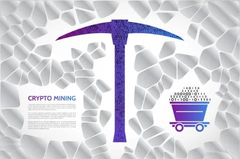 Digital rock mining background illustration Stock Illustration