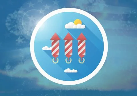 Digital rocket with blue background Stock Photos