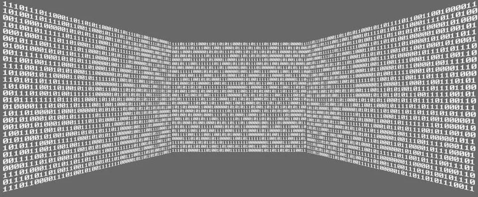 Digital room Digital room with binary numbers 0 and 1 Copyright: xZoonar.c... Foto stock