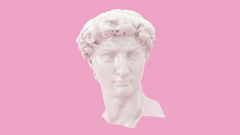 Digital Rotate of David head on pink background. Stock Footage 217415750