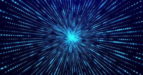 Digital rotating cyberspace with particles and digital network connections Stock Footage 246489562