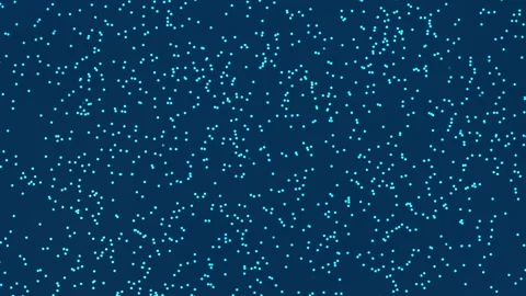 Digital rotating dna creates bright blue dots illuminating a dark surface s.. Stock Footage 314599195