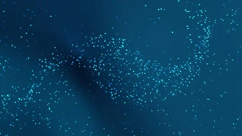 Digital rotating dna illuminates a dark blue starfield abstract creating a .. Stock Footage 314607375