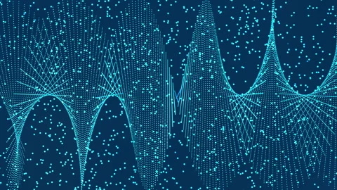 Digital rotating dna reveals a digital visualization of wave patterns forme.. Stock Footage 314610987