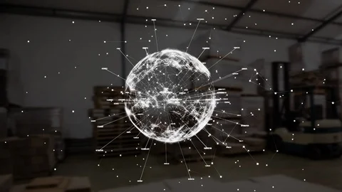 Digital rotating earth with data on a wa... | Stock Video | Pond5